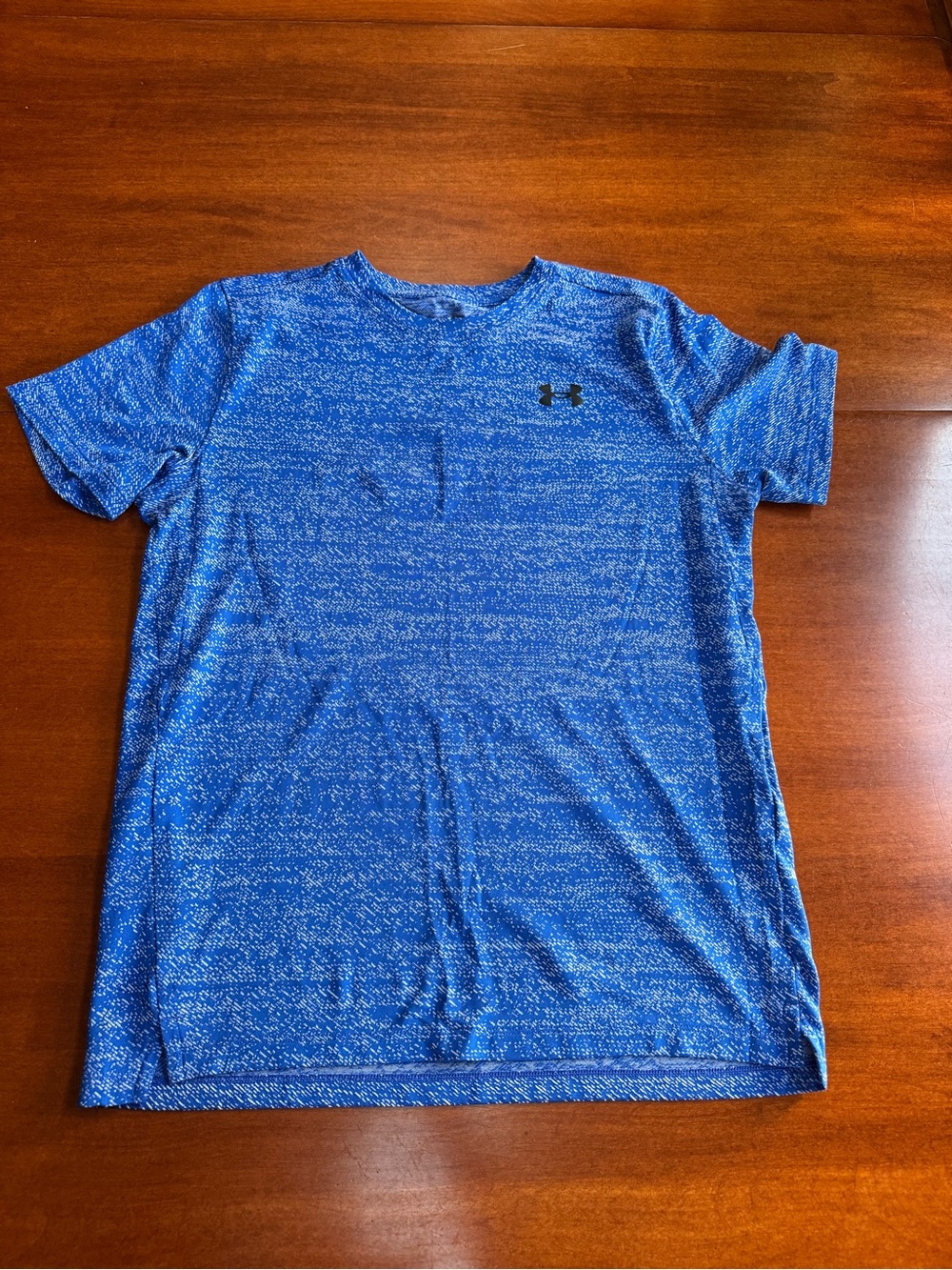 Under Armour Boys Youth XL Loose Fit Blue Heather Short Sleeve Athletic Shirt